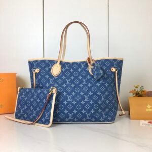 lv neverfull medium denim handbag 31.0 x 28.0 x 14.0 cm