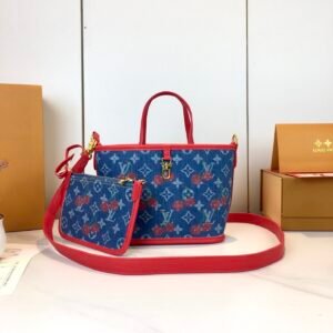 lv neverfull inside out bb denim handbag