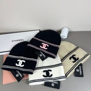 chanel ripple knit beanie hat