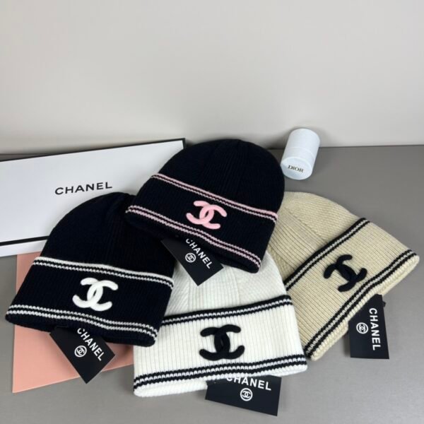 chanel ripple knit beanie hat