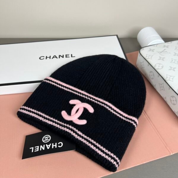 chanel ripple knit beanie hat