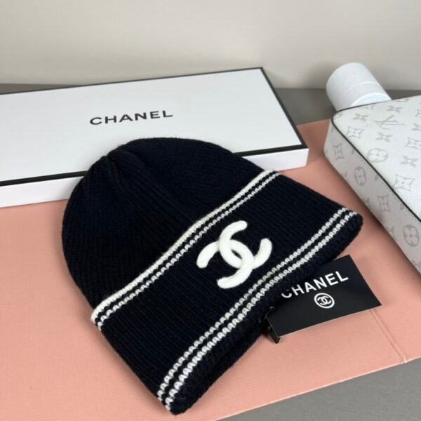 chanel ripple knit beanie hat