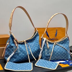 lv limited edition denim carryall medium tote / shopping bag