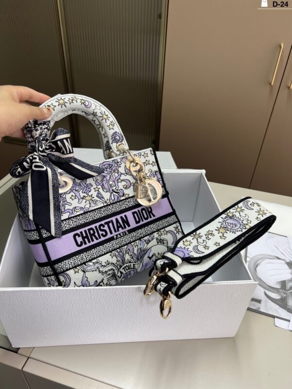 dior embroidered lady dior bag