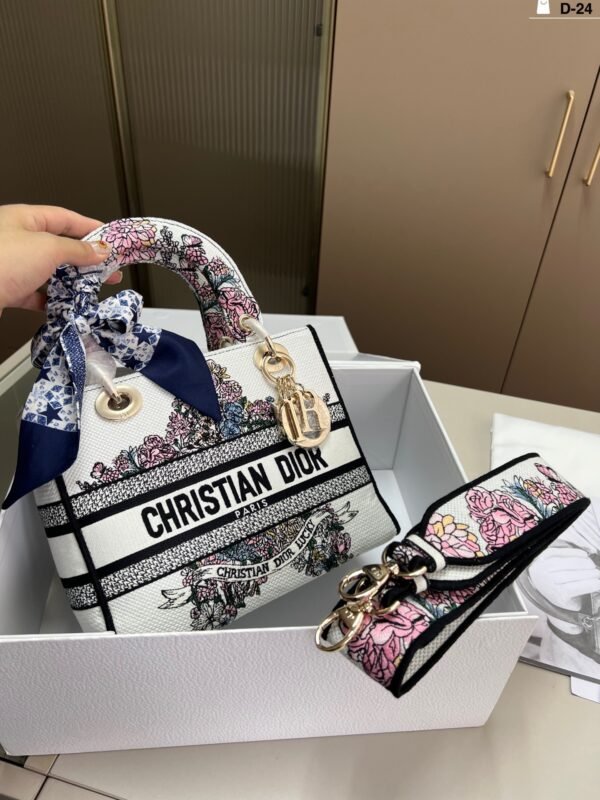 dior embroidered lady dior bag