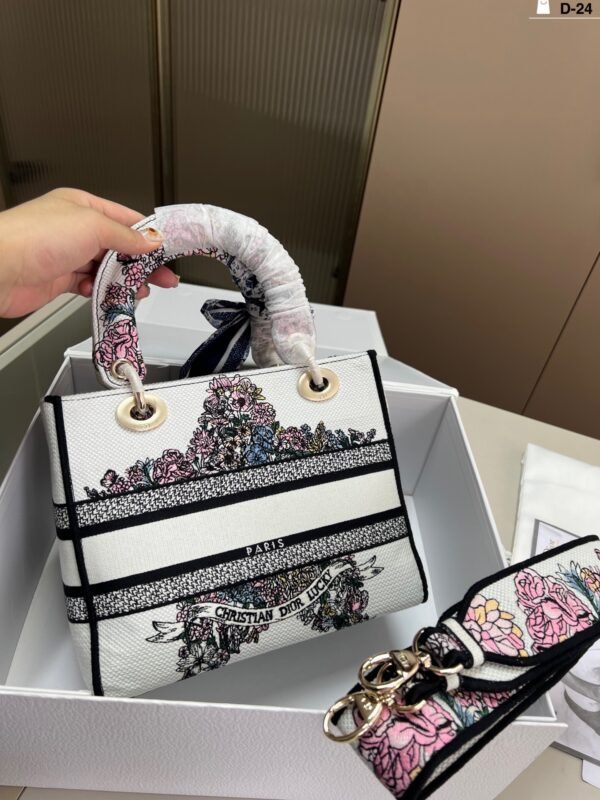 dior embroidered lady dior bag
