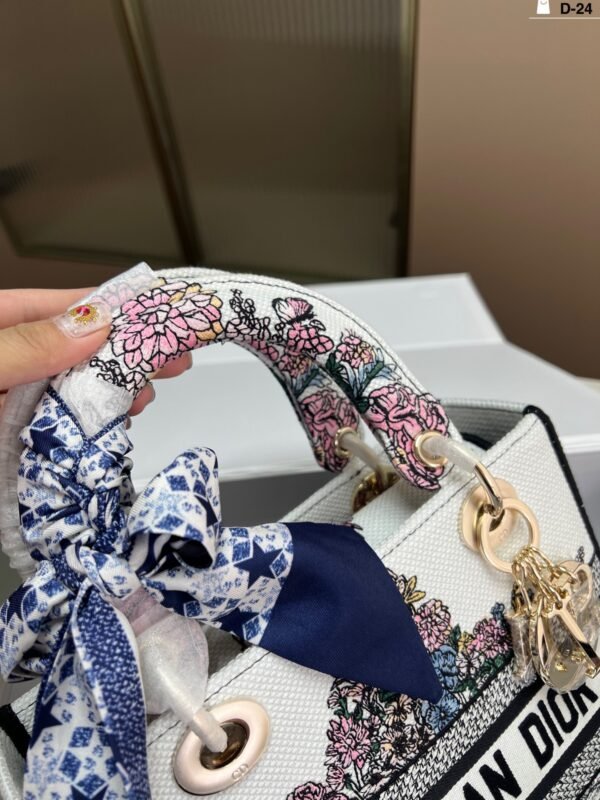 dior embroidered lady dior bag