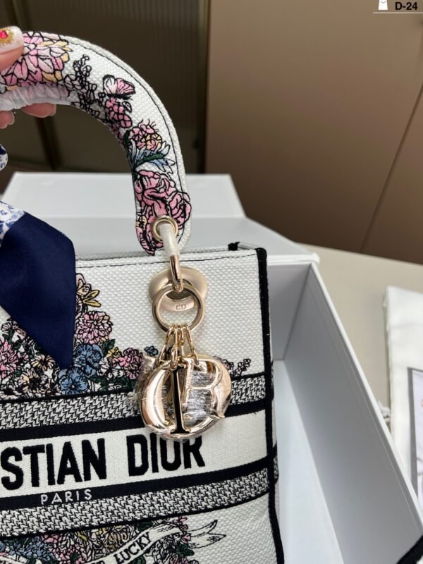 dior embroidered lady dior bag
