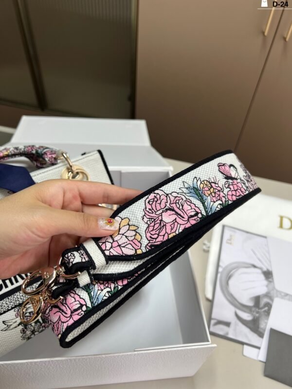 dior embroidered lady dior bag
