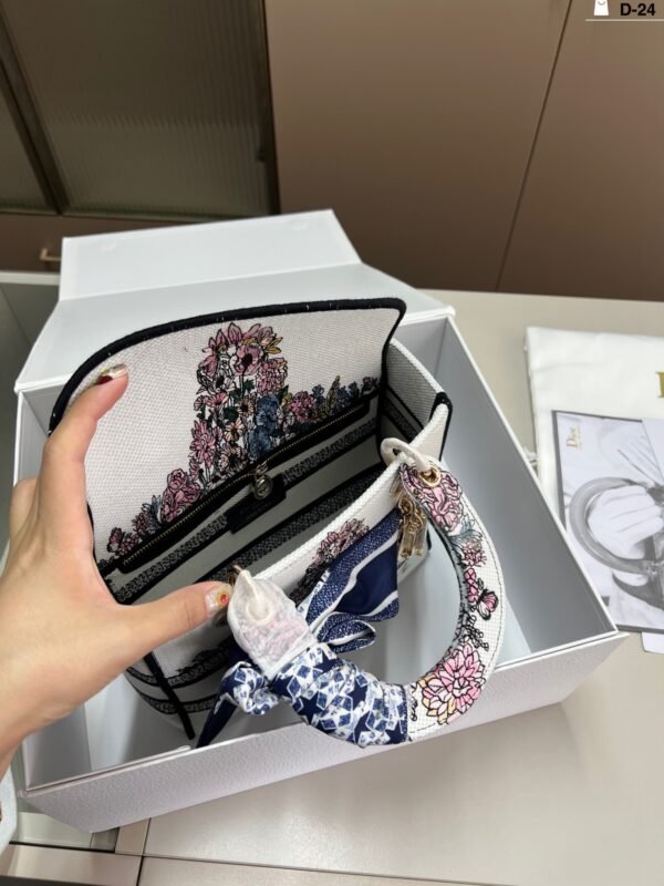 dior embroidered lady dior bag