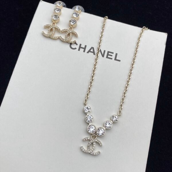 chanel double c crystal set necklace earring
