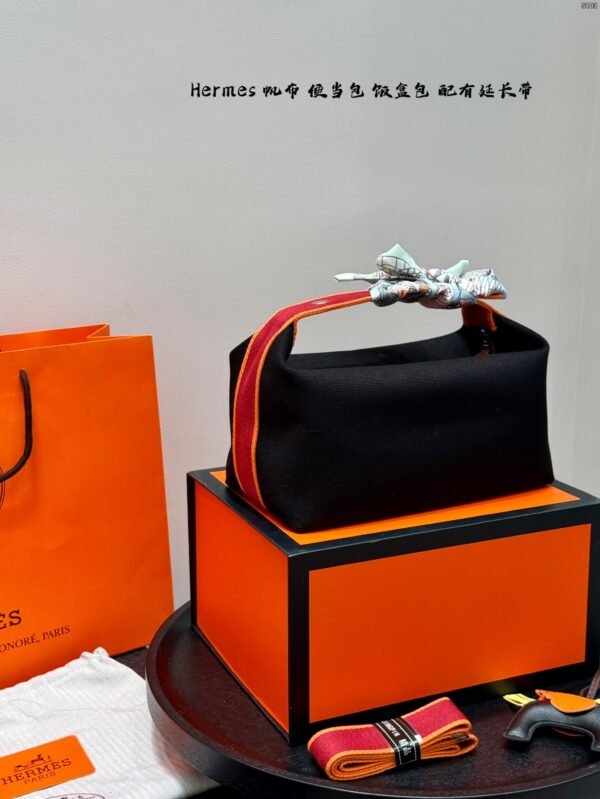 hermès canvas lunch box bag