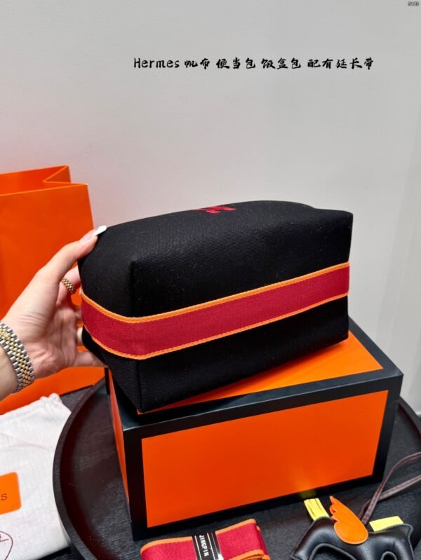 hermès canvas lunch box bag