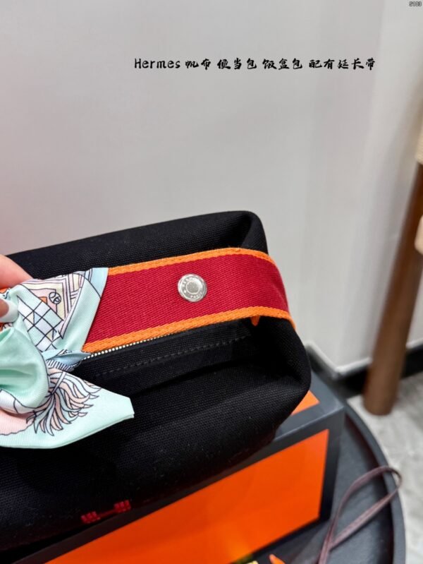 hermès canvas lunch box bag