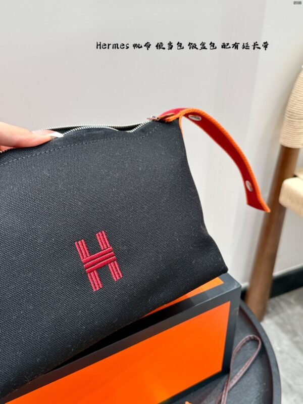 hermès canvas lunch box bag