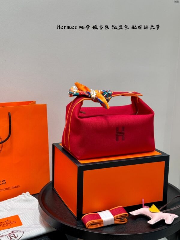 hermès canvas lunch box bag