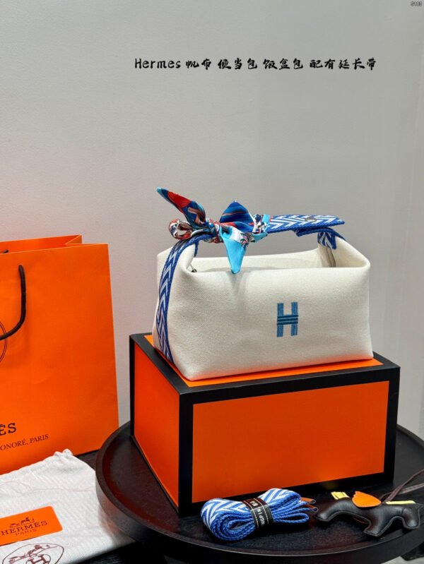 hermès canvas lunch box bag