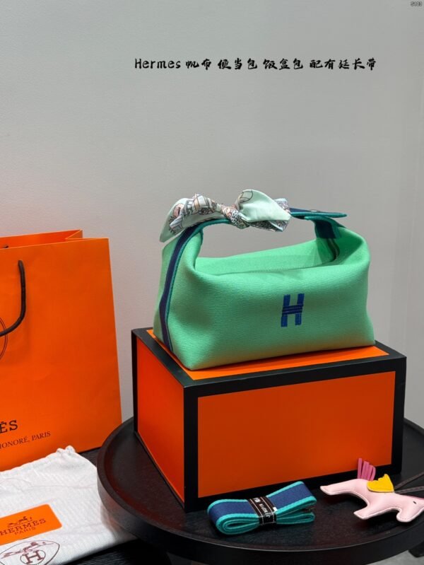 hermès canvas lunch box bag
