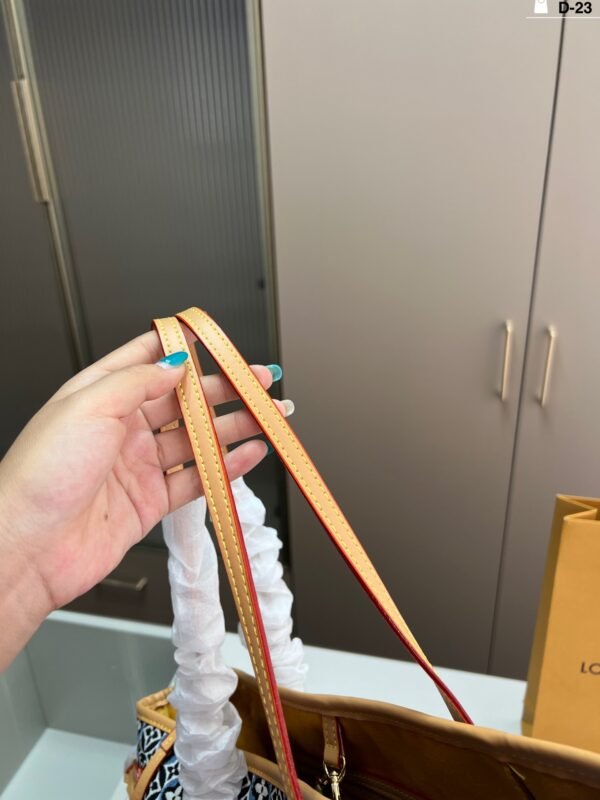 lv denim neverfull shopping bag