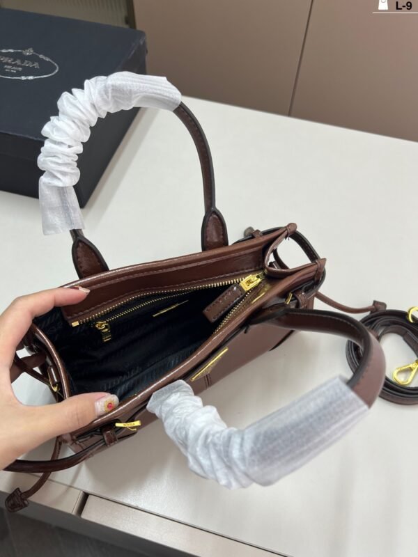 prada soft lux waxed leather hobo bag with long handles