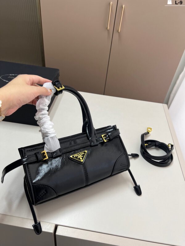 prada soft lux waxed leather hobo bag with long handles