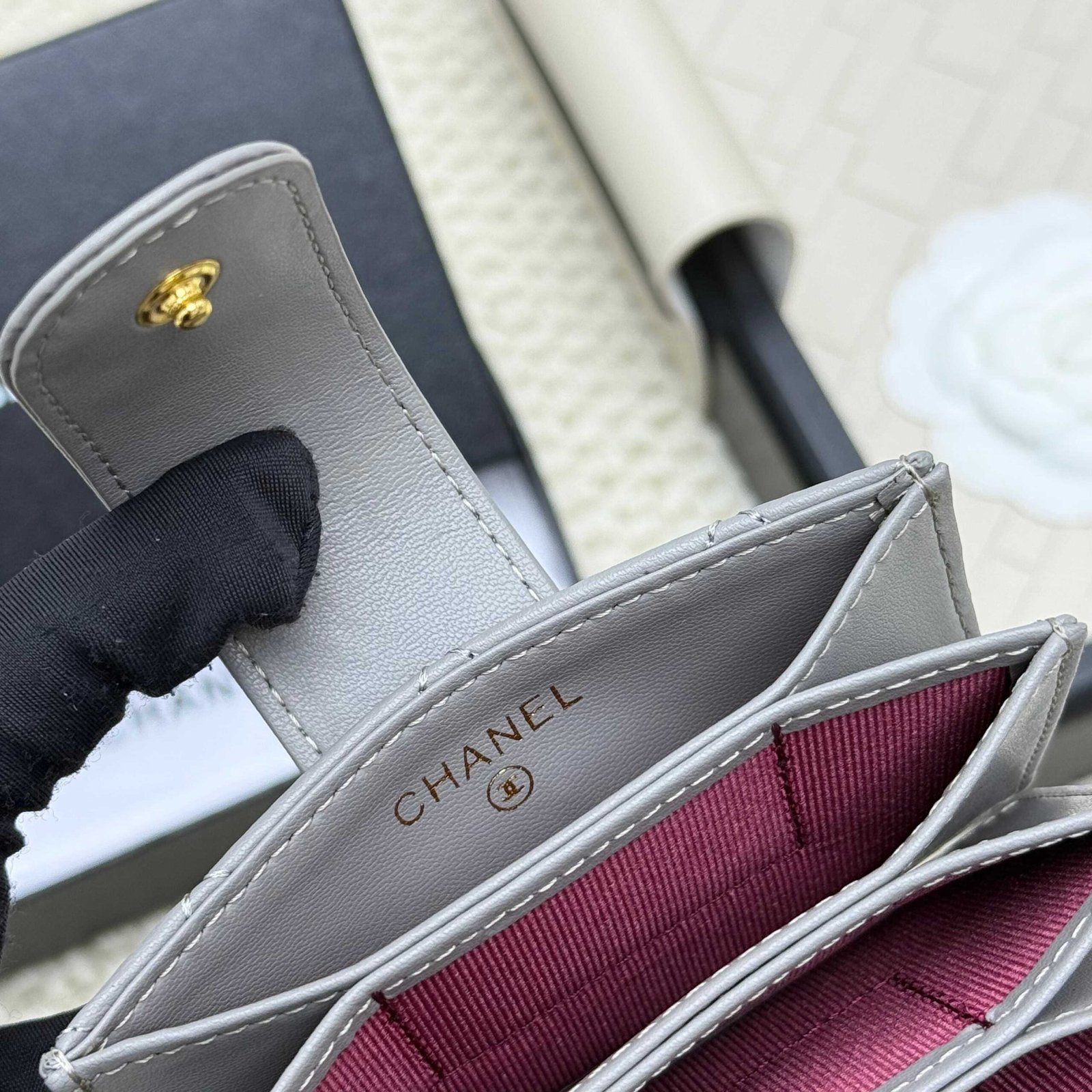 chanel caviar & lambskin card holder chanel caviar & lambskin card holder