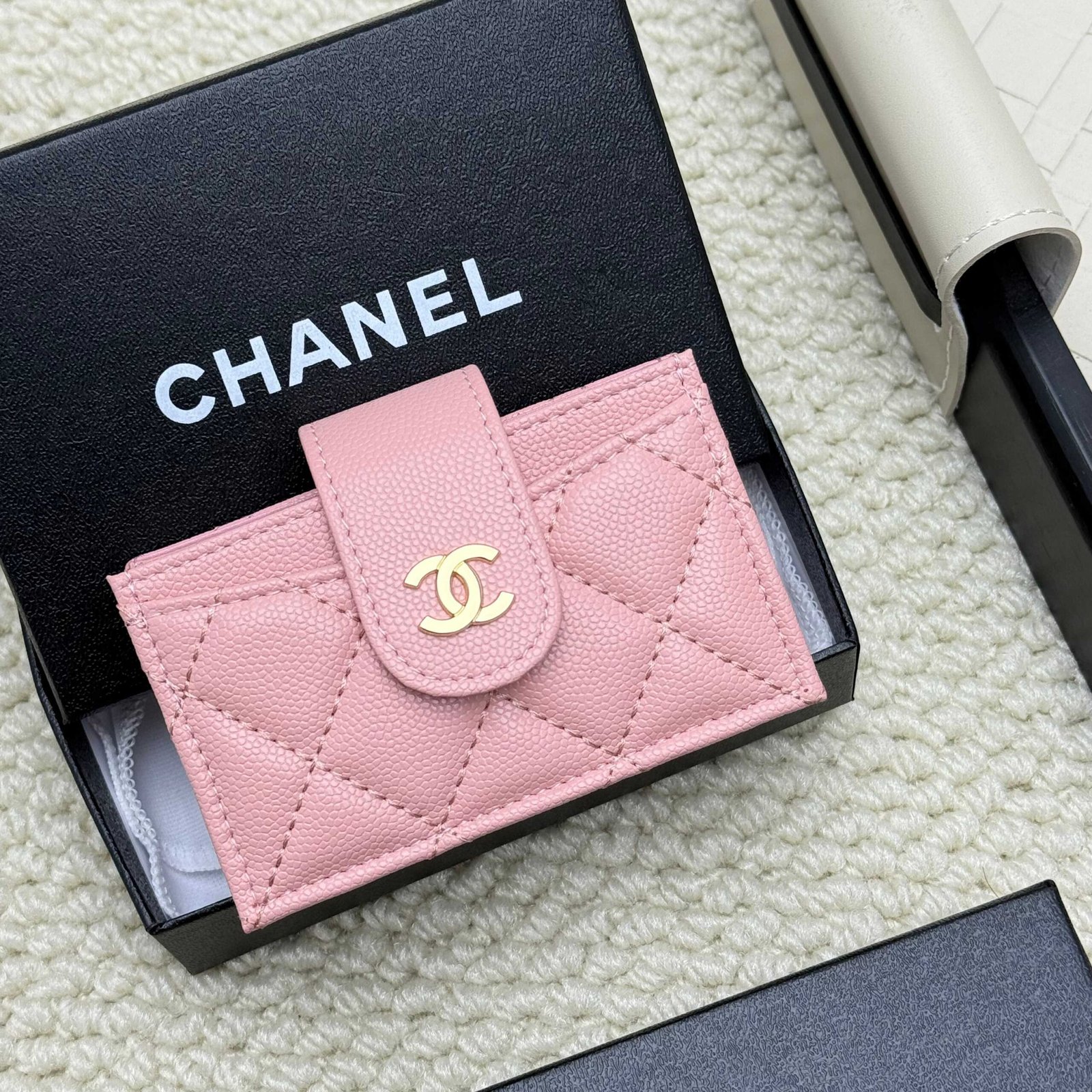 chanel caviar & lambskin card holder chanel caviar & lambskin card holder