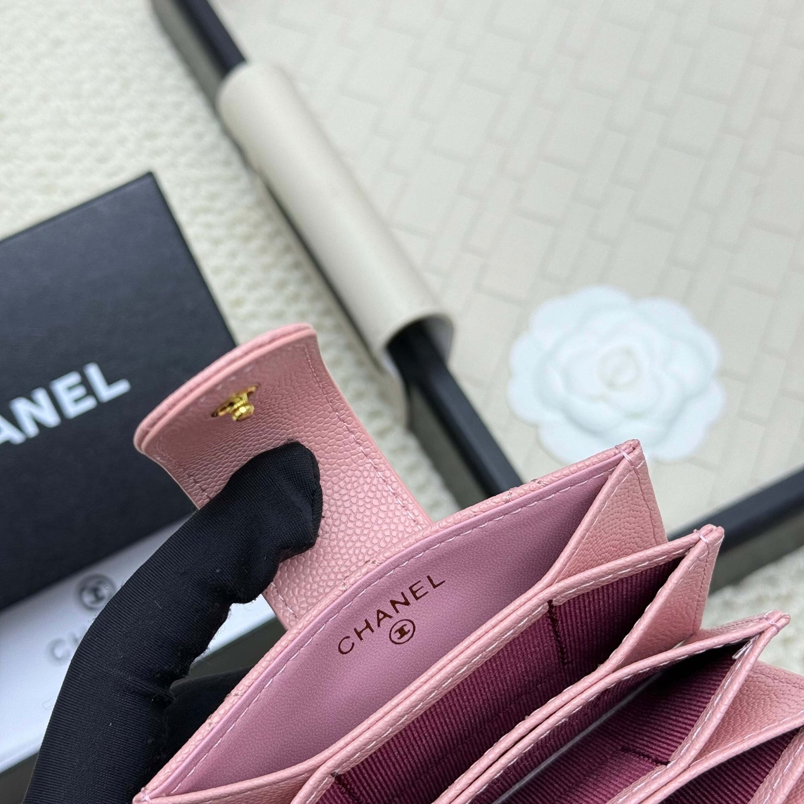 chanel caviar & lambskin card holder chanel caviar & lambskin card holder