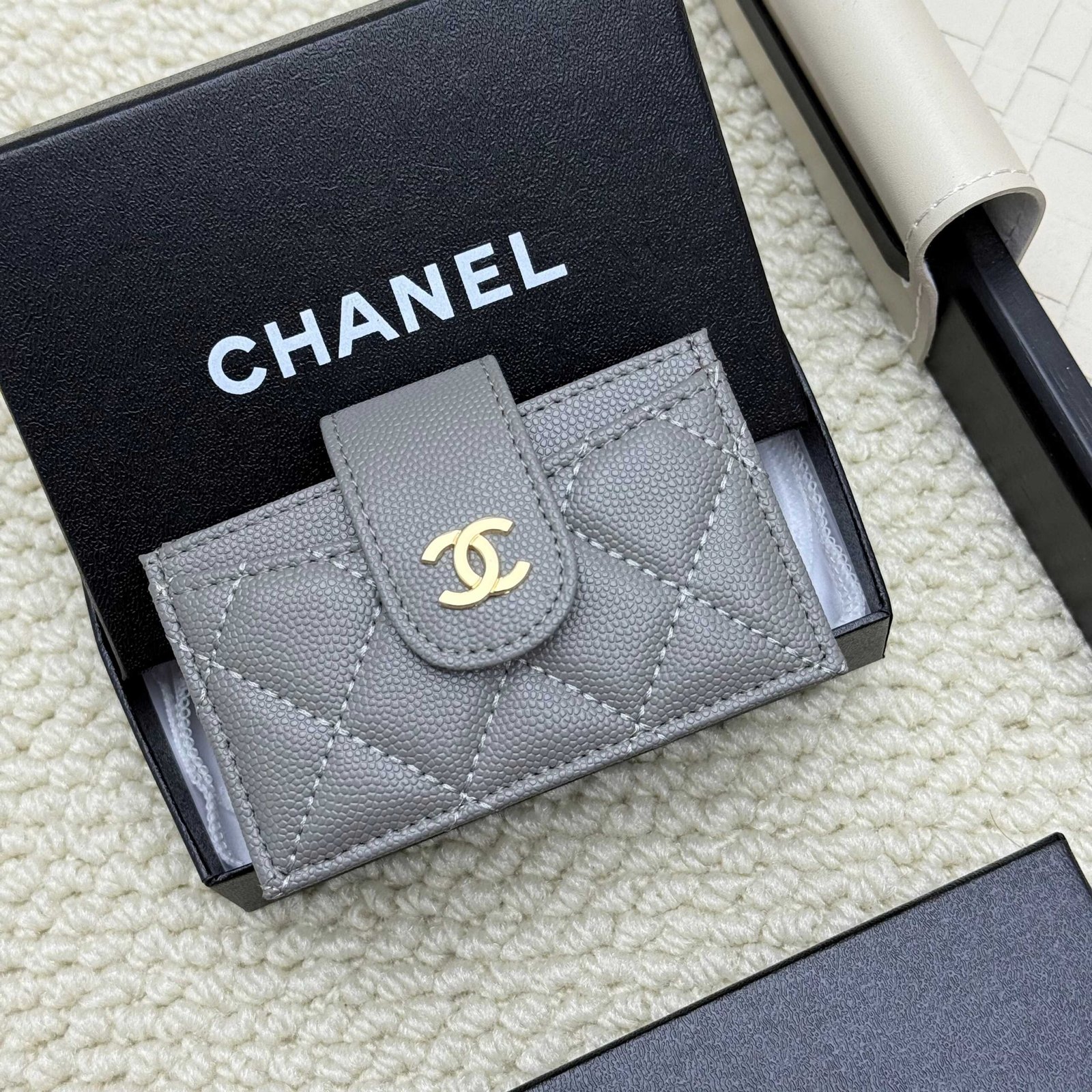 chanel caviar & lambskin card holder chanel caviar & lambskin card holder