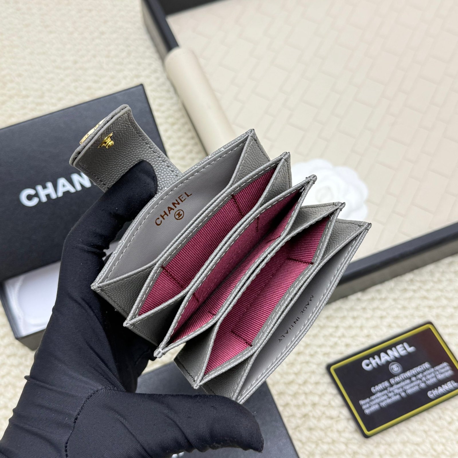 chanel caviar & lambskin card holder chanel caviar & lambskin card holder