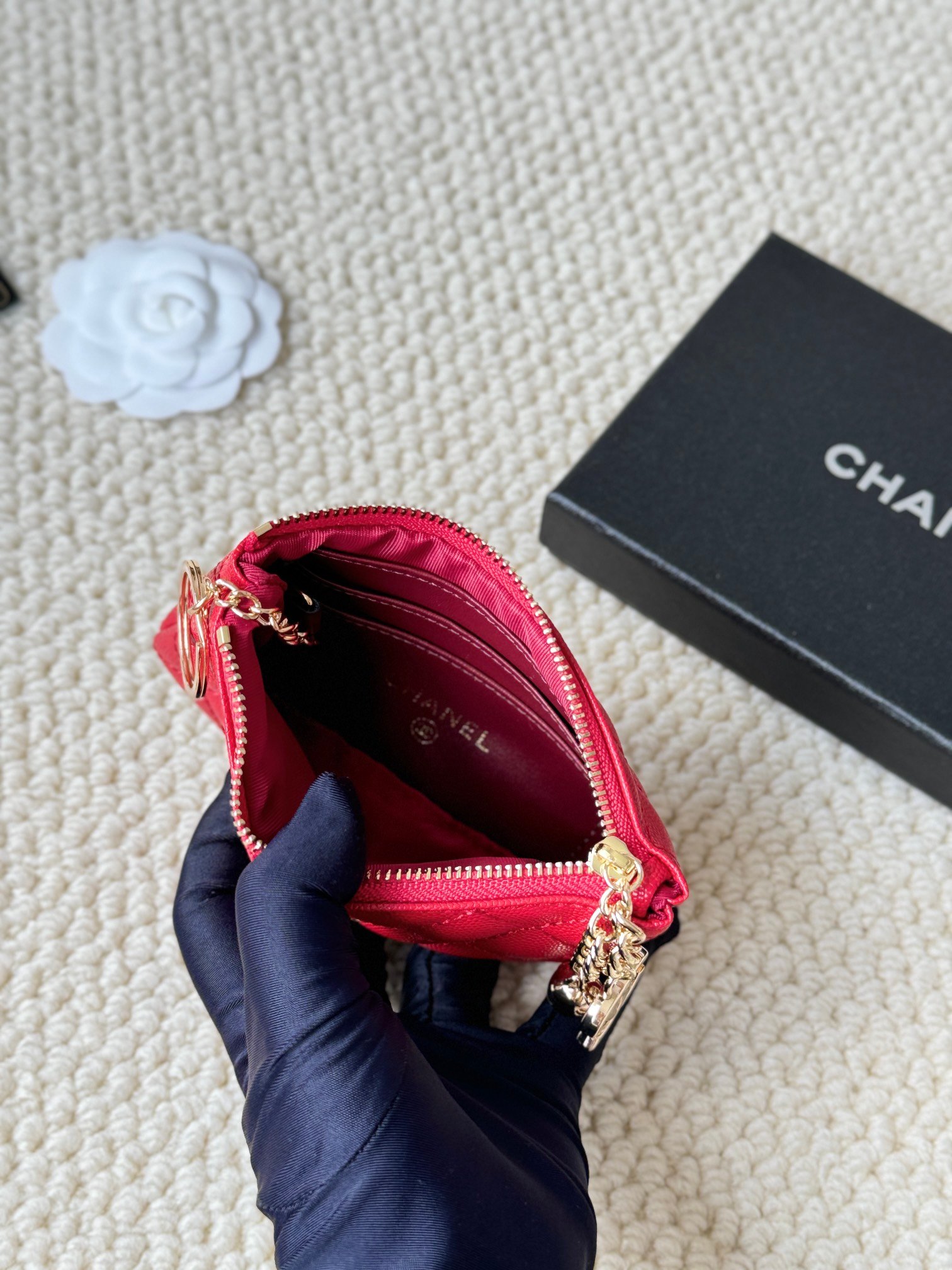 chanel caviar cowhide pendant coin purse 9.5×15×0.5cm chanel caviar cowhide pendant coin purse 9.5×15×0.5cm