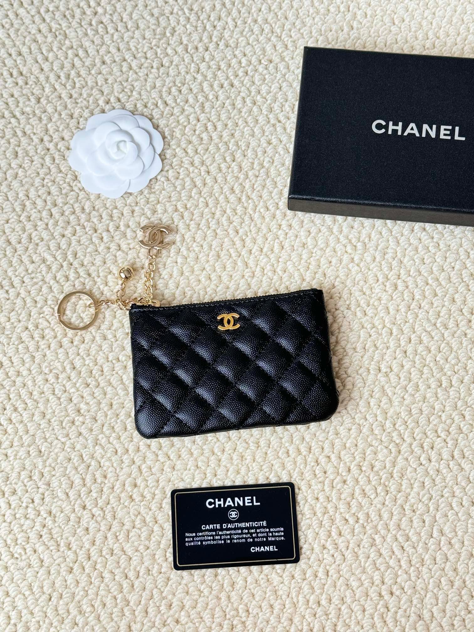 chanel caviar cowhide pendant coin purse 9.5×15×0.5cm chanel caviar cowhide pendant coin purse 9.5×15×0.5cm