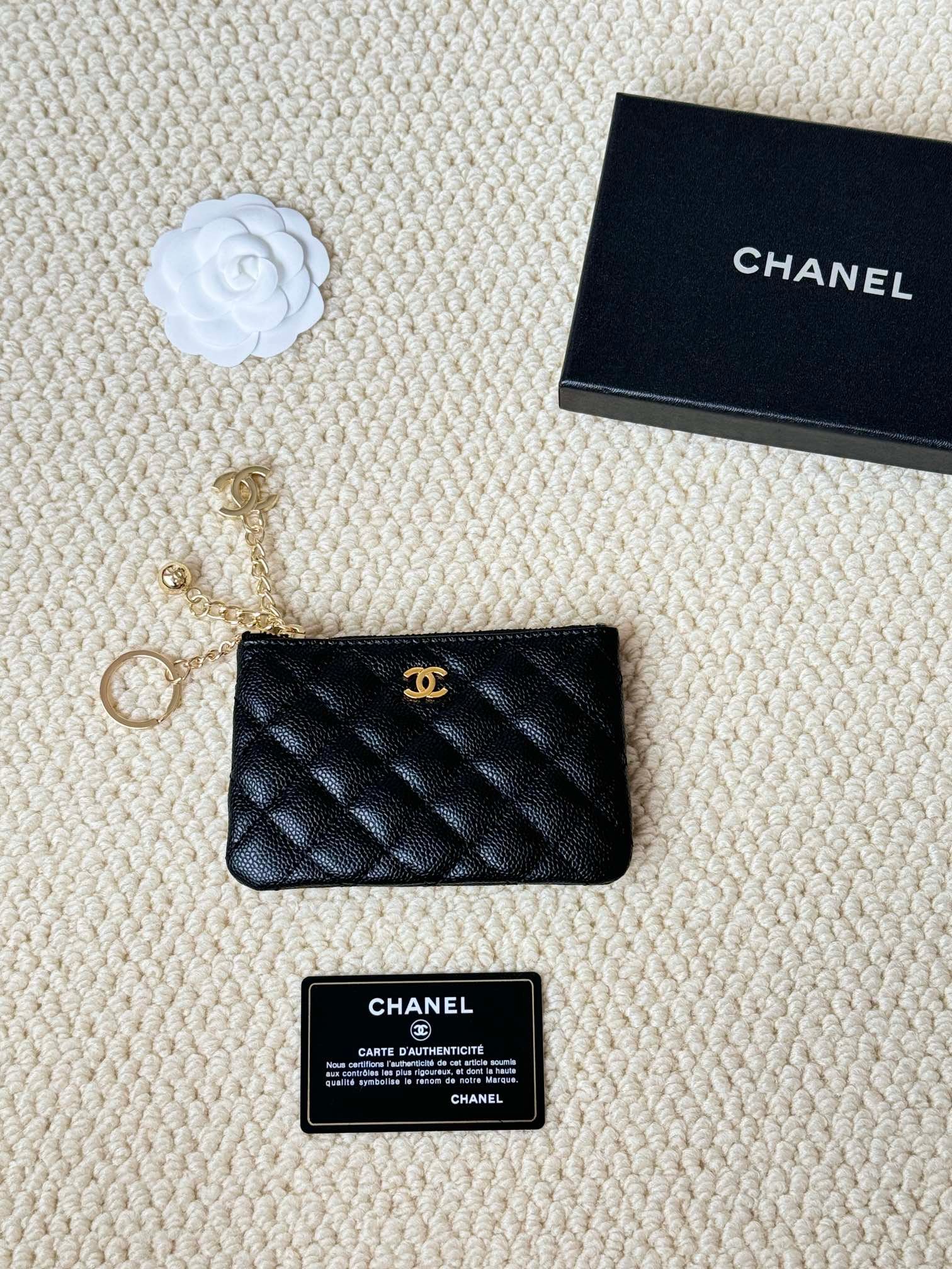 chanel caviar cowhide pendant coin purse 9.5×15×0.5cm chanel caviar cowhide pendant coin purse 9.5×15×0.5cm