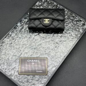 chanel caviar black / gold lambskin wallet