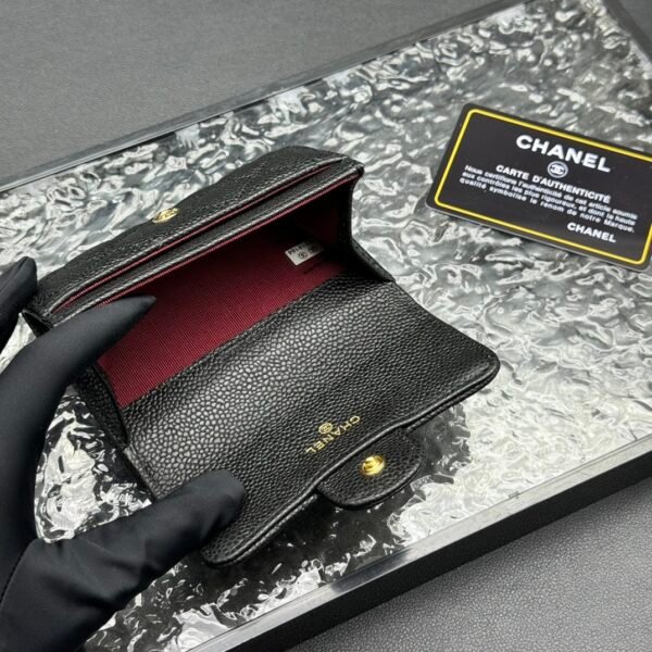 chanel caviar black / gold lambskin wallet