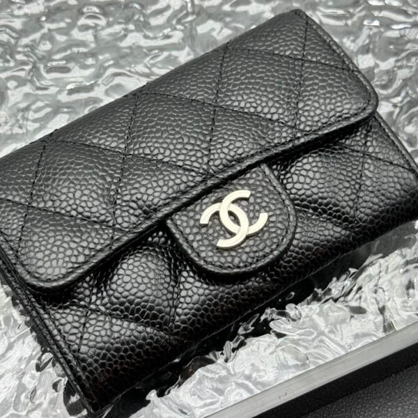 chanel caviar black / gold lambskin wallet