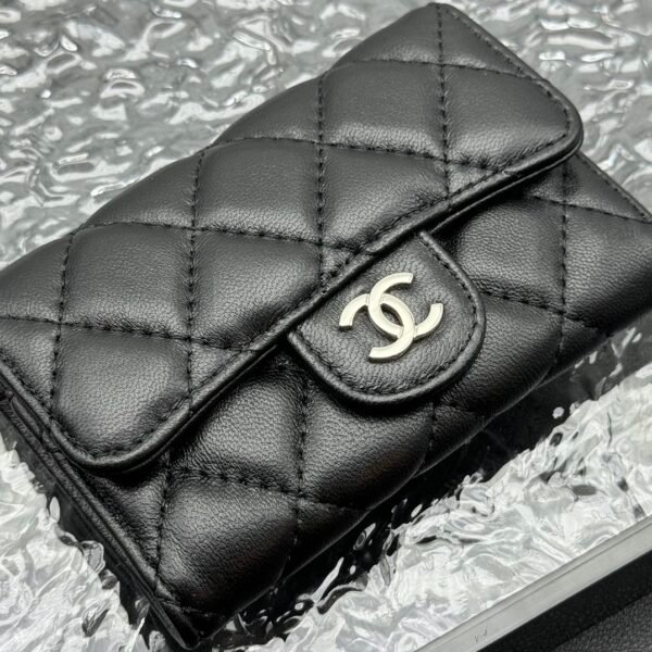 chanel caviar black / gold lambskin wallet