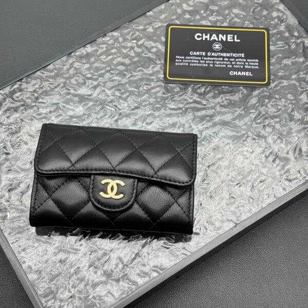 chanel caviar black / gold lambskin wallet