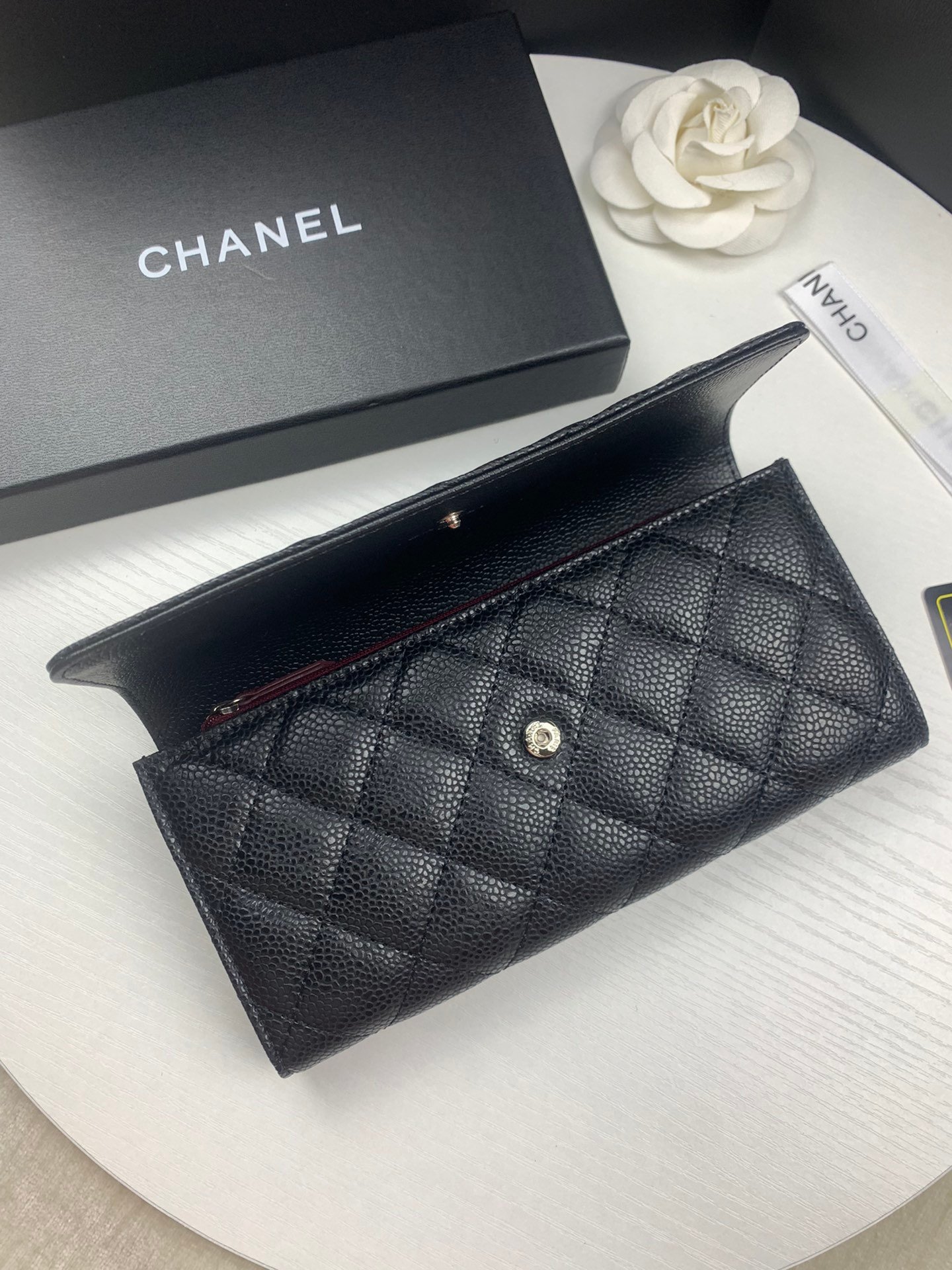 chanel classic two fold long wallet 10.5*19*3cm chanel classic two fold long wallet 10.5*19*3cm
