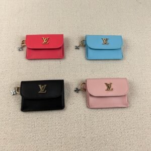 lv cowhide leather lining with metal fittings cardholder